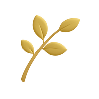 Decorative yellow leaf branch on a white background